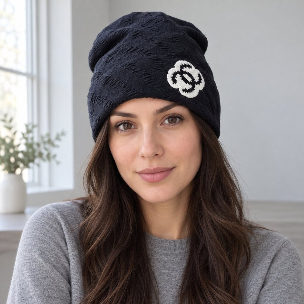CHANEL Textured CC Knit Beanie - Picture 2 of 6